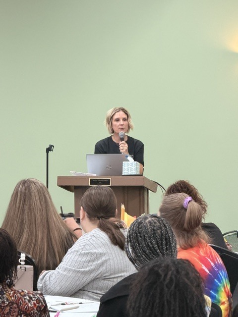 Principal Martin addressing the staff