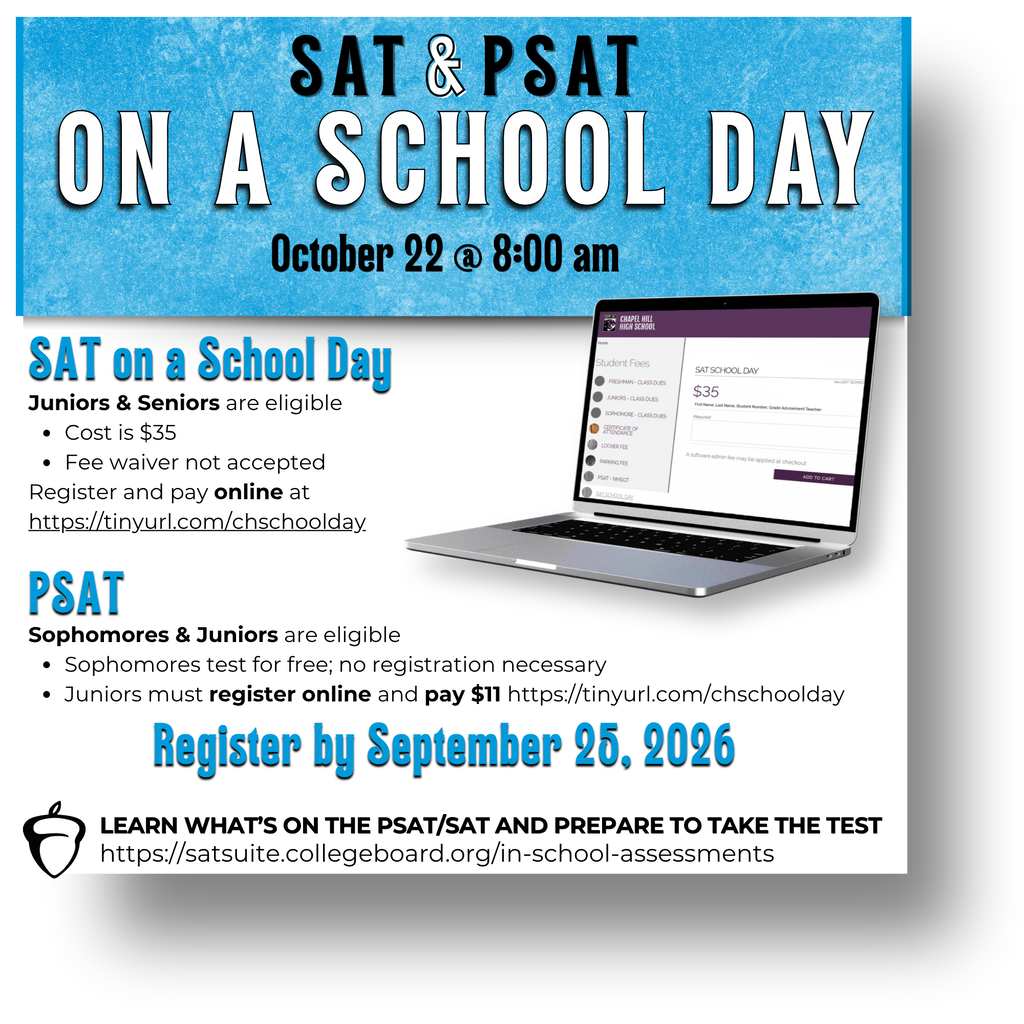 SAT and PSAT on a school day registration information