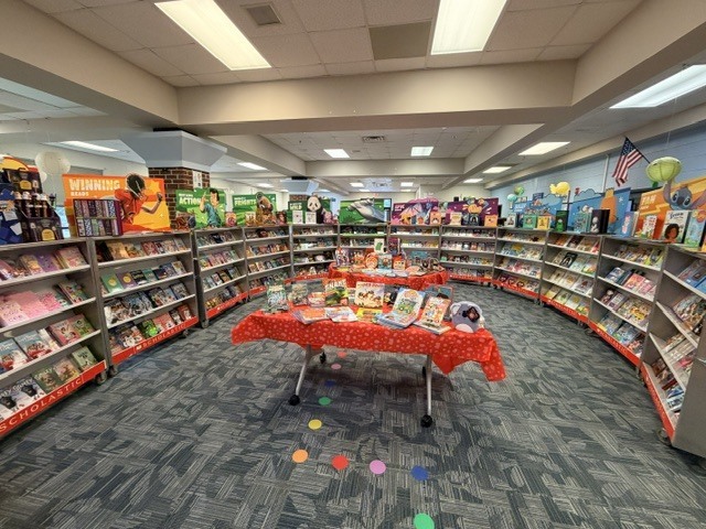 Book Fair set up for shoppers