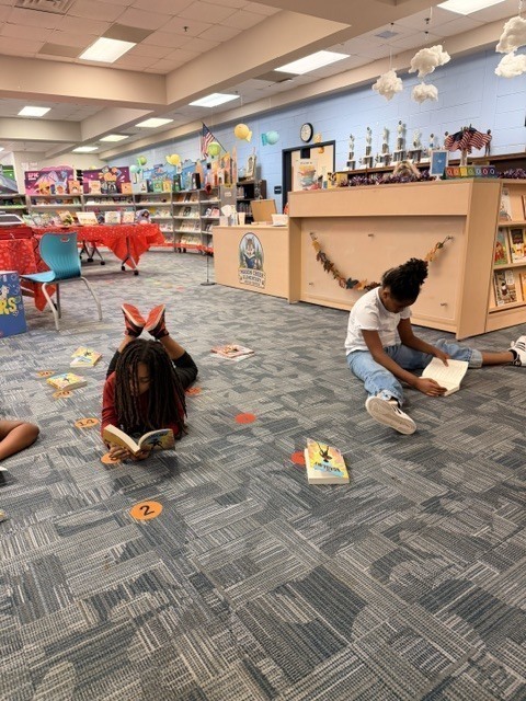 Students wearing Red, White, and Blue