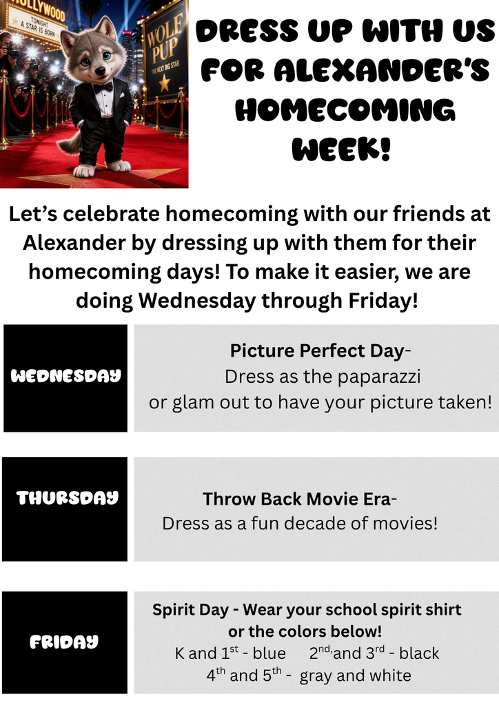 dress up days for next week