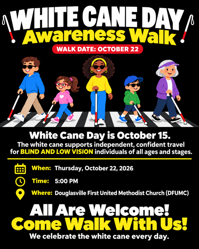 white cane awareness walk flyer