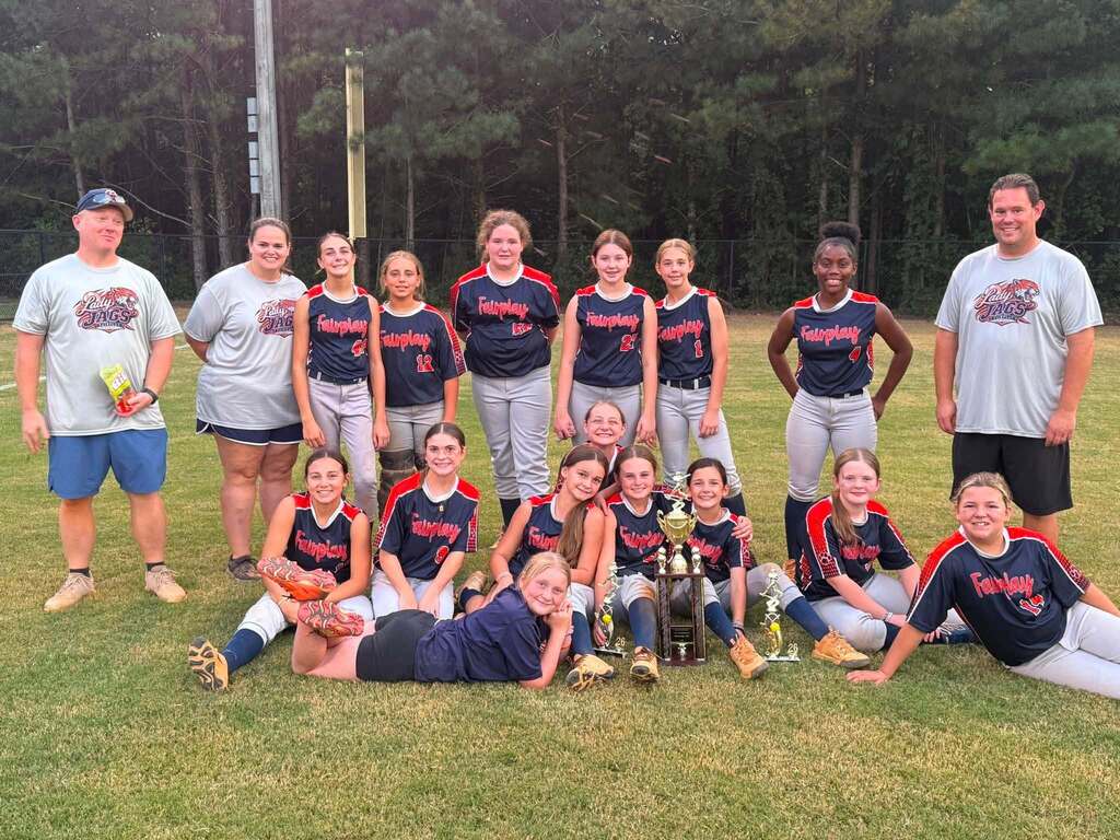 Fairplay softball team with runner-up trophy.