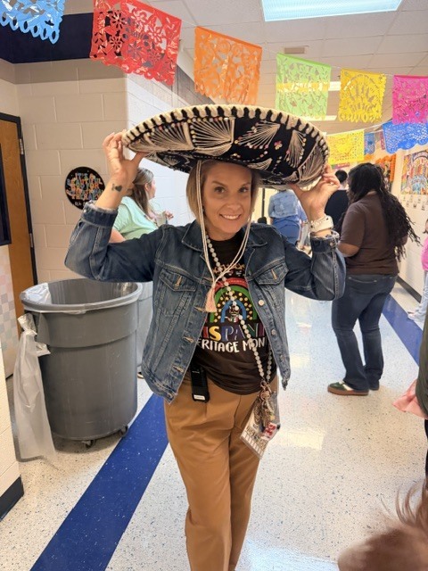 students and staff celebrating Hispanic Heritage Month