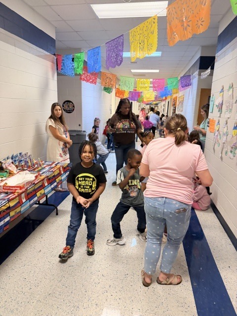 students and staff celebrating Hispanic Heritage Month