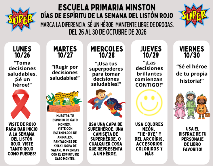 Días de espíritu de la semana del listón rojo/Spanish