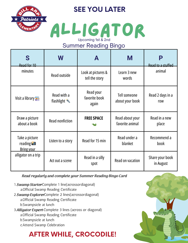 Bingo Card 1st and 2nd