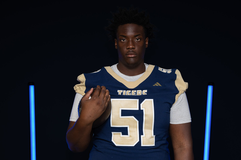 Head shot of DCHS' senior offensive lineman Joshua Sam-Epelle