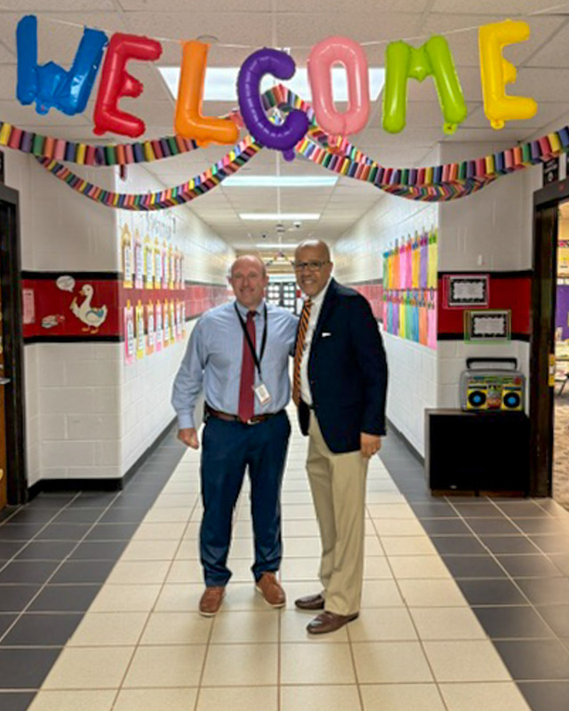 Superintendent Dr. North with South Douglas Principal Brad Corbett.