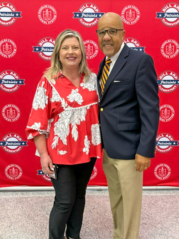 BAES Principal Christy Shackelford with Superintendent Dr. North.