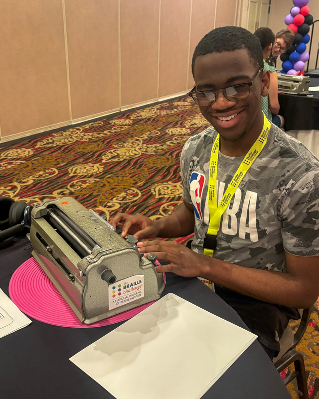 Christopher Morgan at the 2025 Braille Challenge Finals