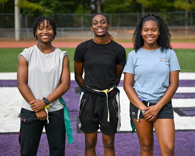 Chapel Hill flag football players pose for a photo.