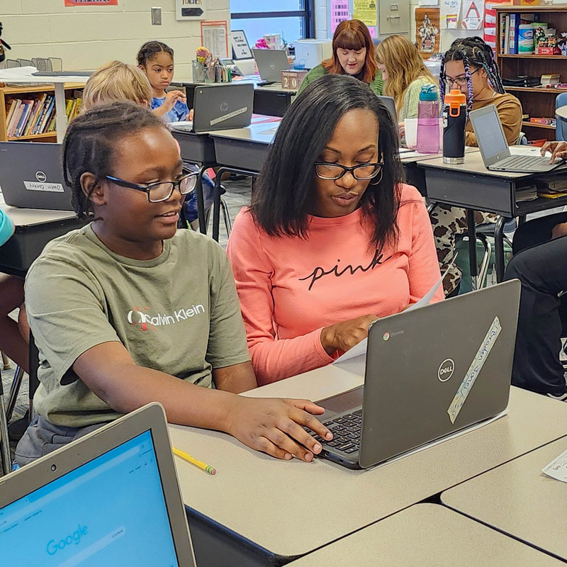 MAES student and parent on National Parent Involvement Day.