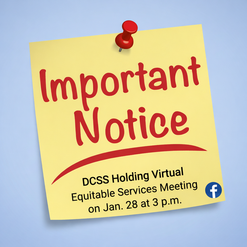 Important Notice graphic for Equitable Services Meeting