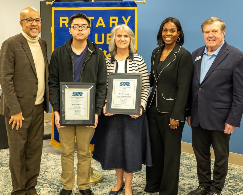 Superintendent Dr. Trent North, STAR Student Tevin Loke, STAR Teacher Shirley Baugher, CHHS Principal Dr. Melisha Plummer and Dr. Bob Heaberlin with the Professional Association of Georgia Educators.
