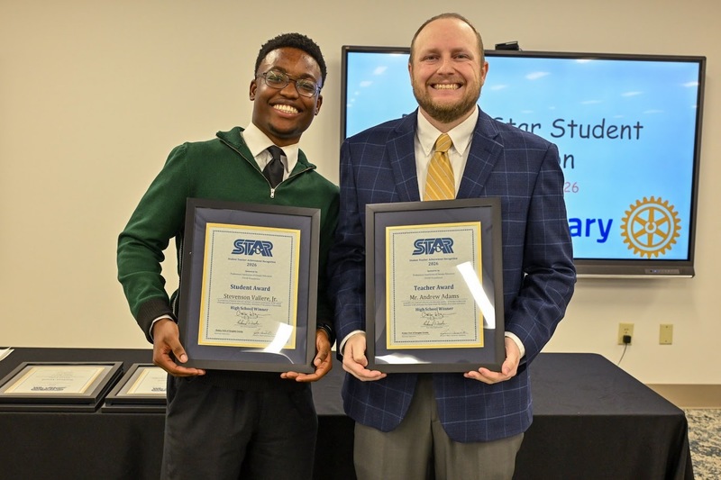 DCHS STAR Student Stevenson Vallere Jr. and STAR Teacher Andrew Adams.