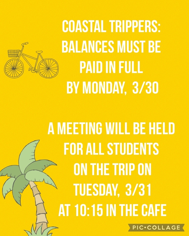 Coastal Trip Balances Due