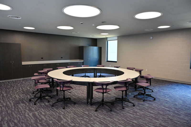 A circular classroom as part of the new academic addition at CHHS.