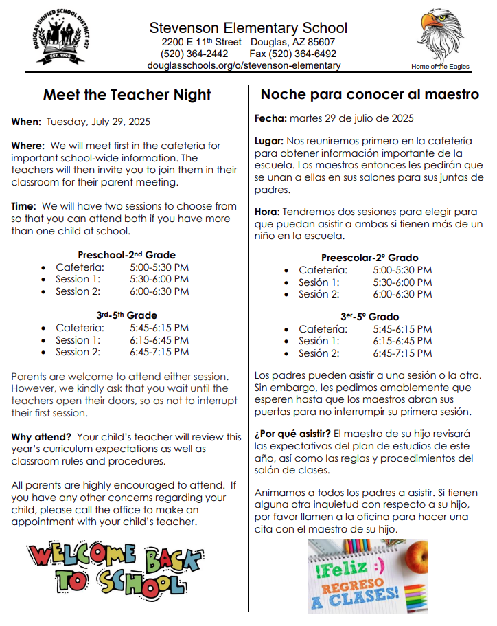 Meet the Teacher Notice 7-29-25