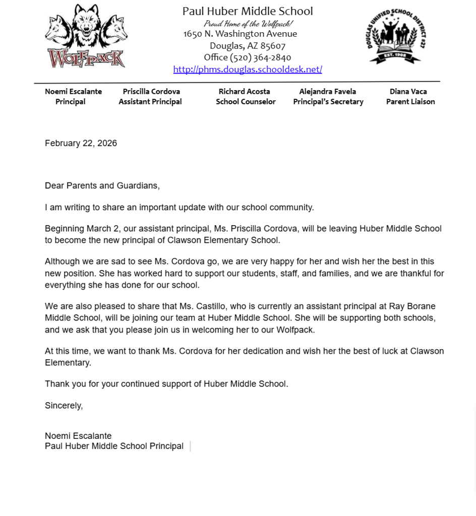 Important School Leadership Announcement