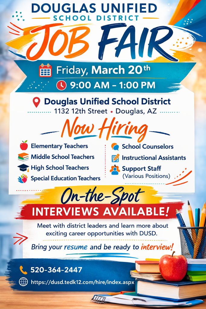 Douglas Unified School District Job Fair Flyer
