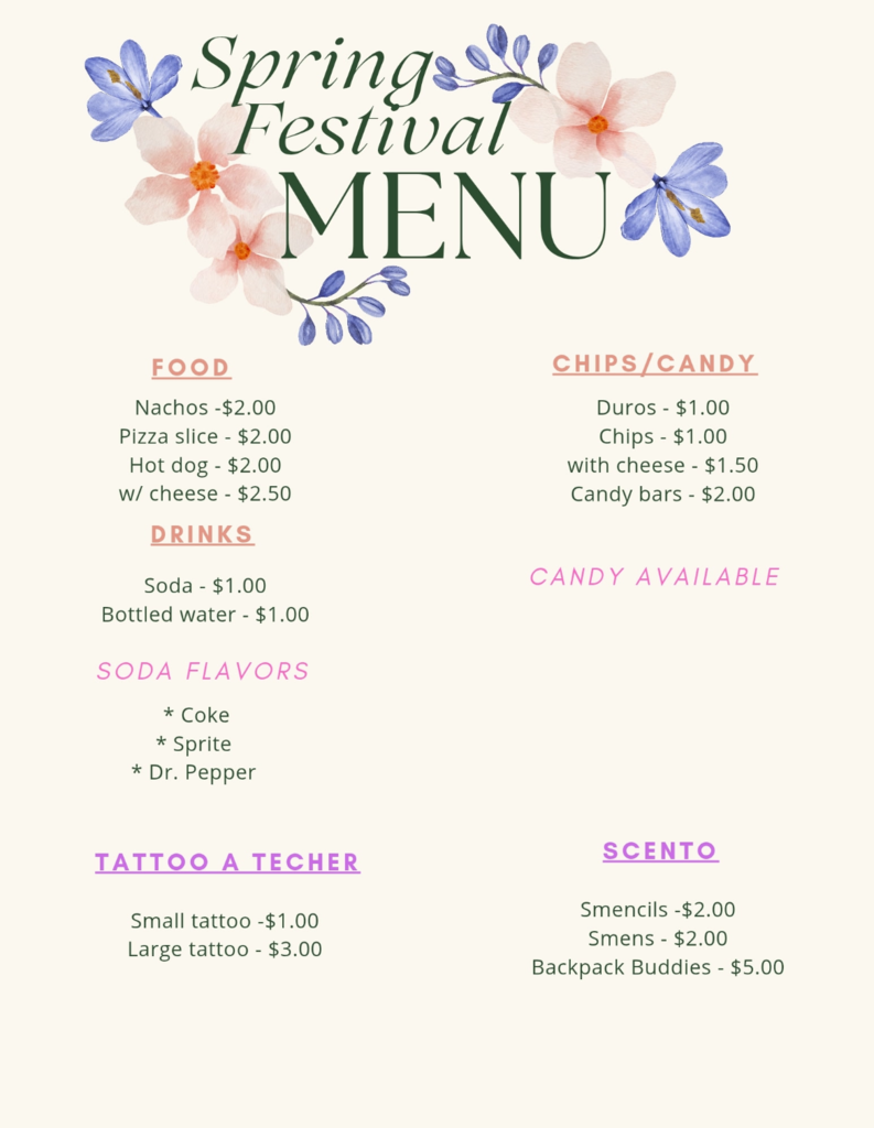 Spring Festival Menu April 22 2026