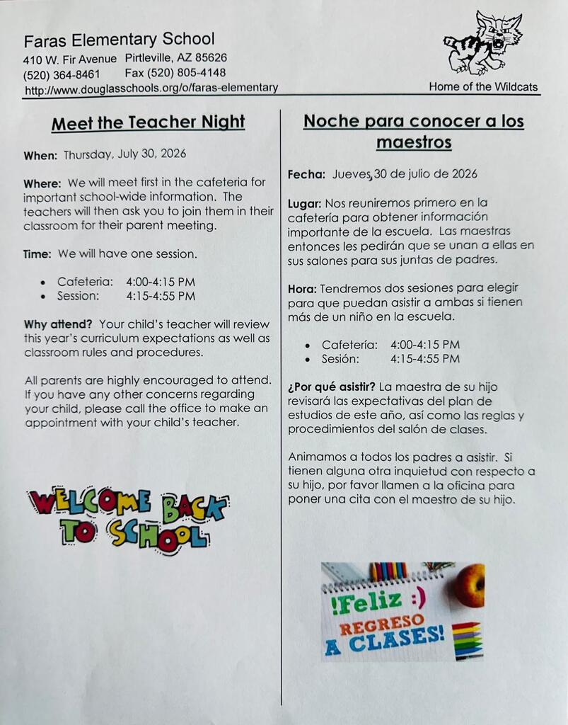 Faras Meet the Teacher July 30