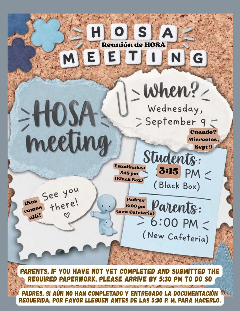 HOSA Parent Meeting 09/09/2026
