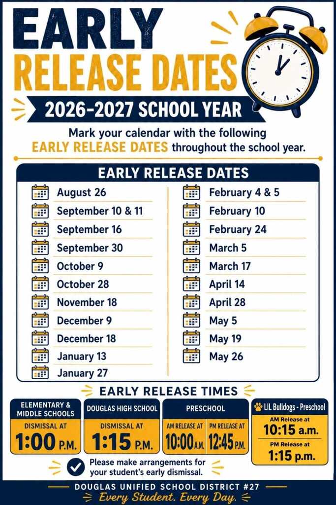 Early Release Dates 2026.2027