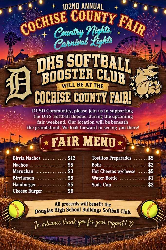 DHS Softball Booster Club Cochise County Fair Sept 2026