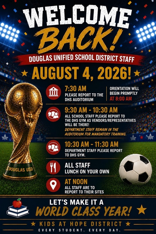 Welcome Back Staff Info