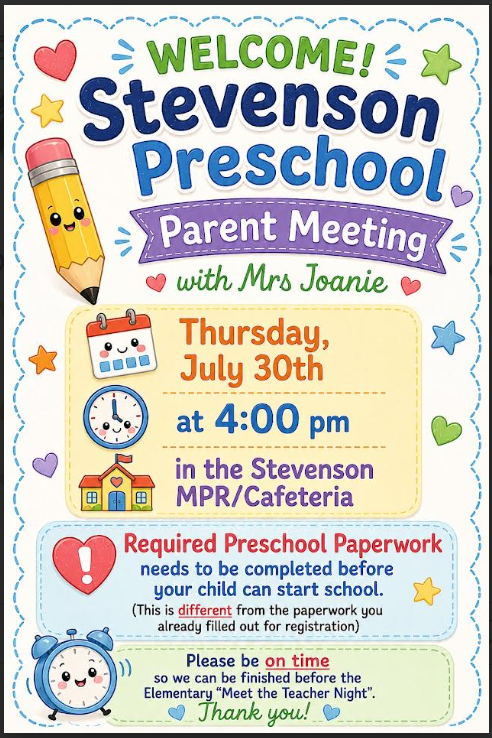 Preschool Welcome Back Parent Meeting