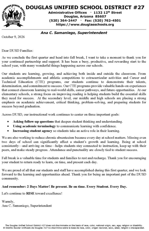 End of Quarter 1 Message