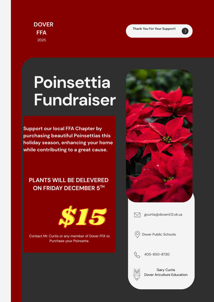 Dover FFA Poinsettia sale.