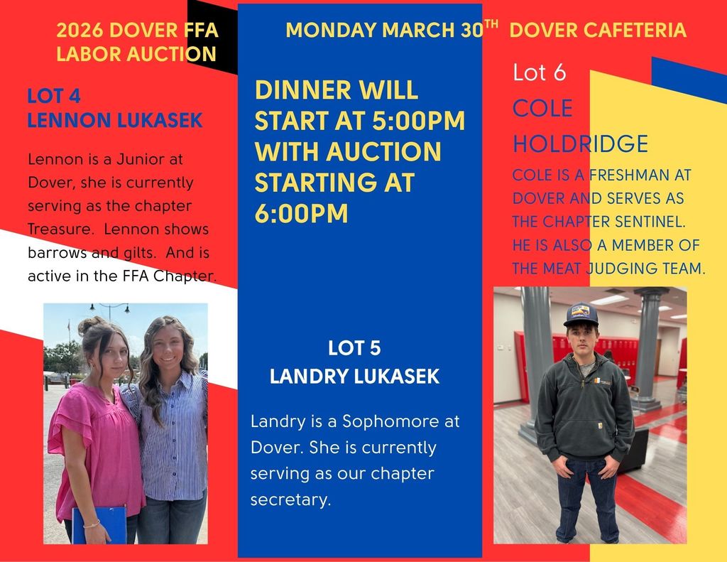 Dover FFA Labor Auction Lots 4-6