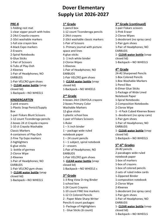 Supply List