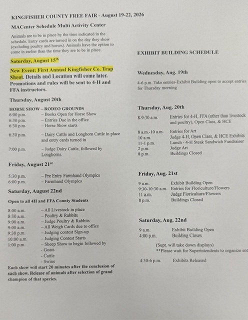 Kingfisher County Fair