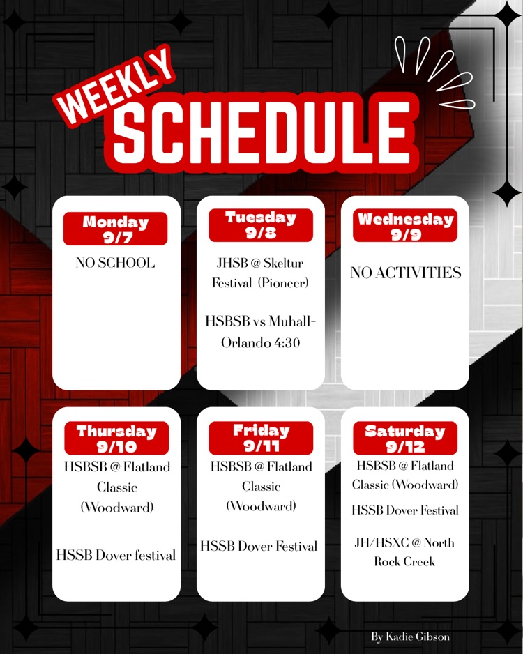 weekly schedule