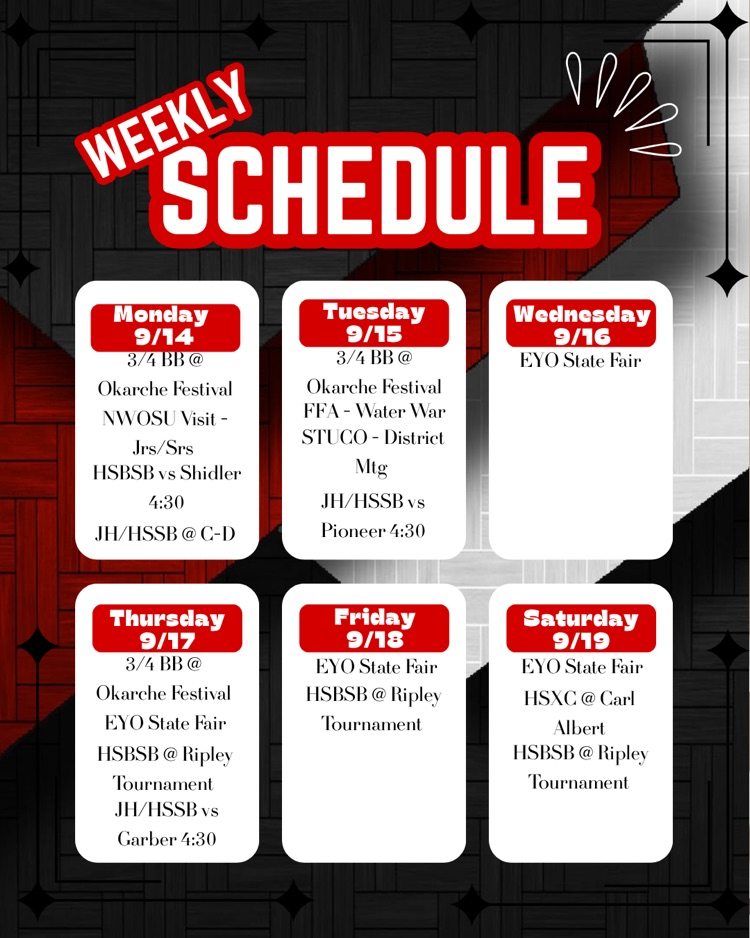 weekly schedule