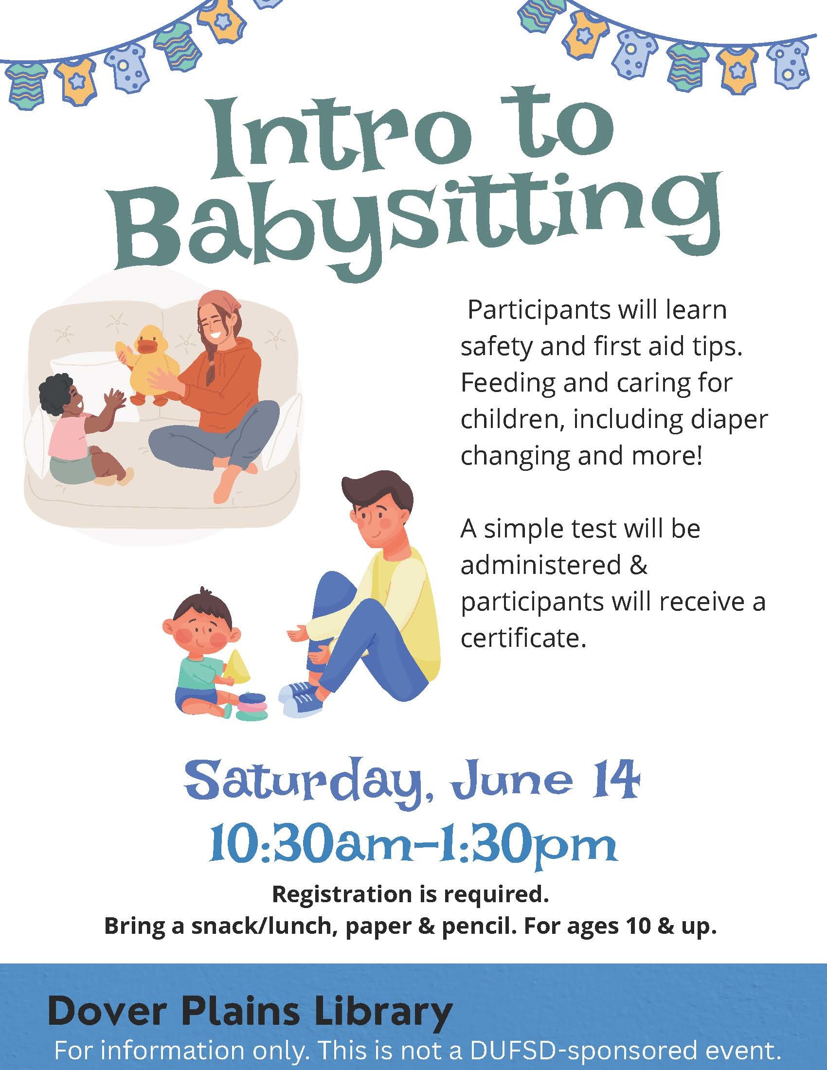 Intro to Babysitting at the Dover Plains Library | Dover Union Free School  District, image size:1700x2200
