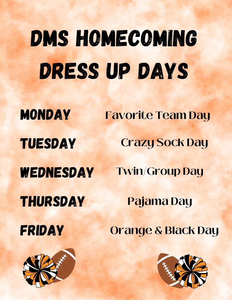DMS Homecoming Week - Dress Up Days 9/21-9/25