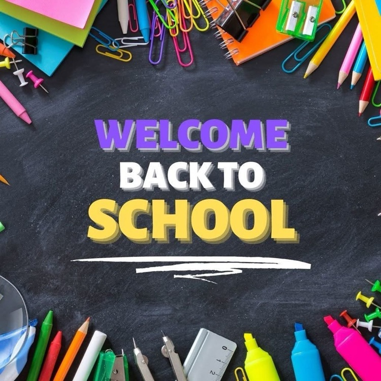 school supplies as a banner