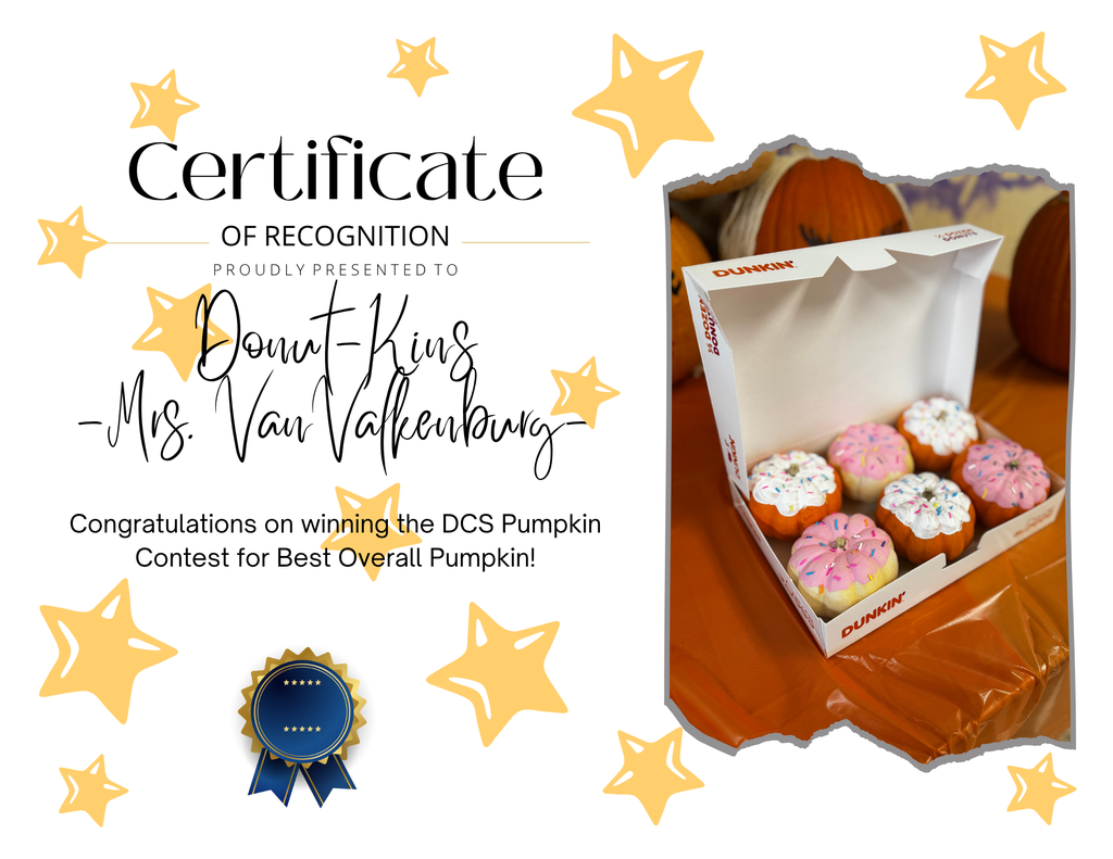 award certificate with stars and decorated pumpkins