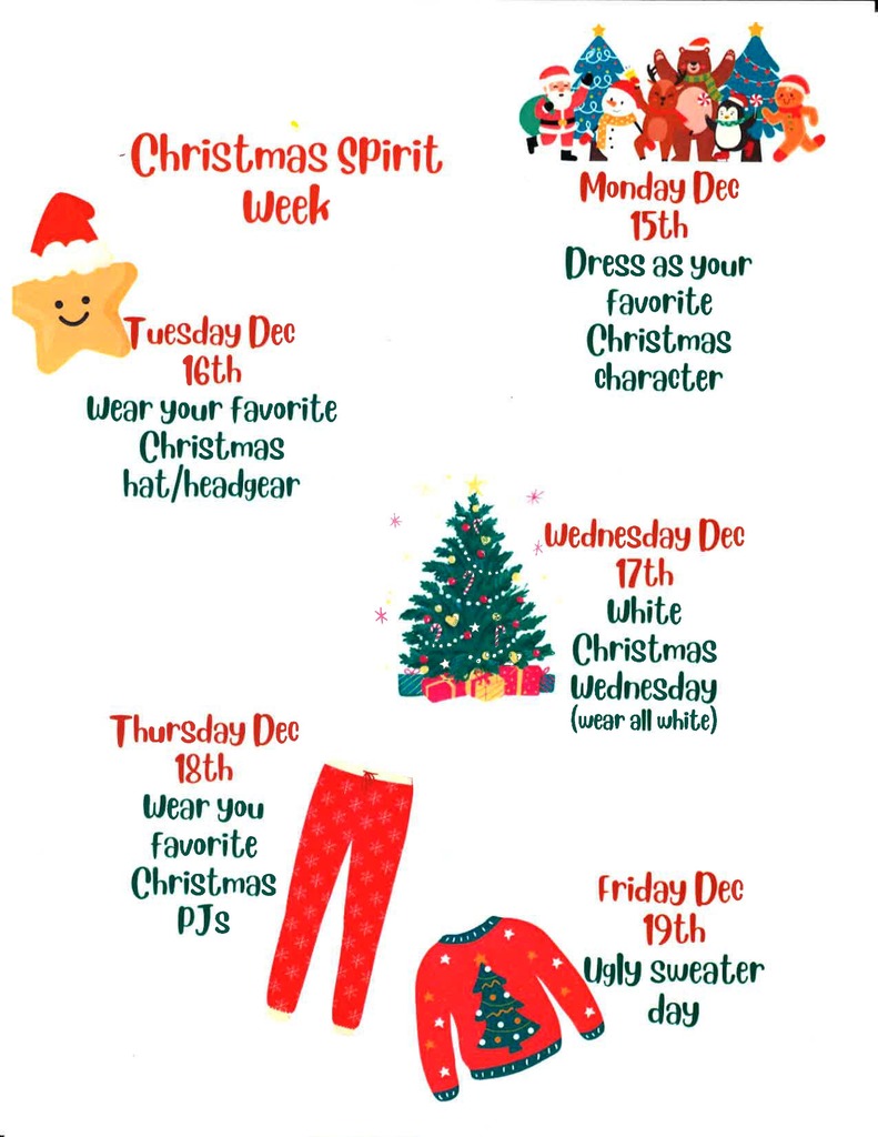 winter cliparts on poster