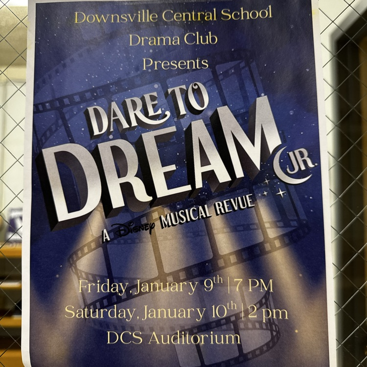 drama club poster with movie reel