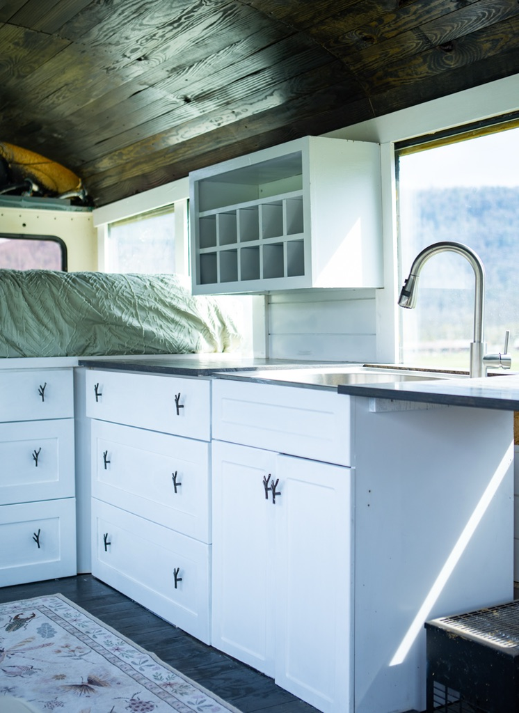 sink view of inside of bus