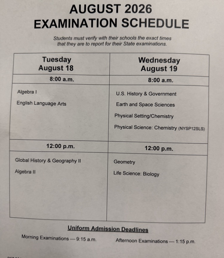 regents schedule