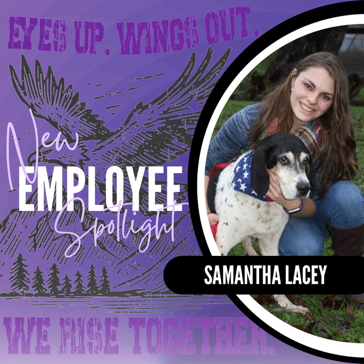 new employee post with lady and her dog