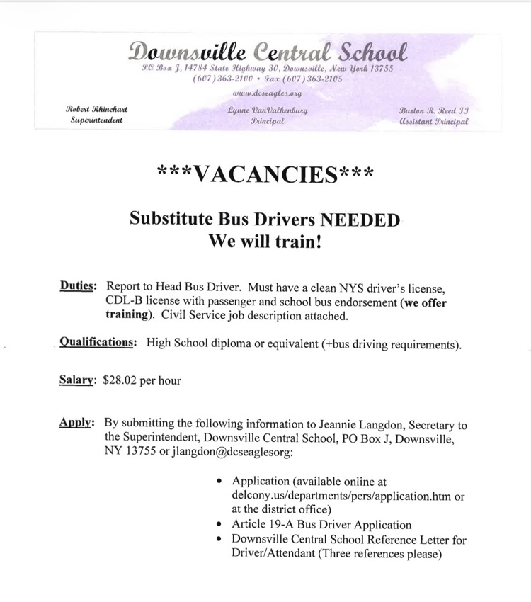 bus driver letter