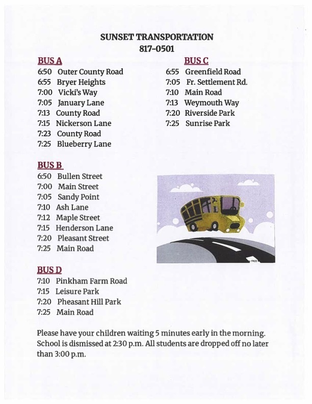 Bus Schedule 25-26